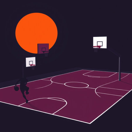 Basketball court with ball and hoop. Sport background. Vector illustrationの写真素材