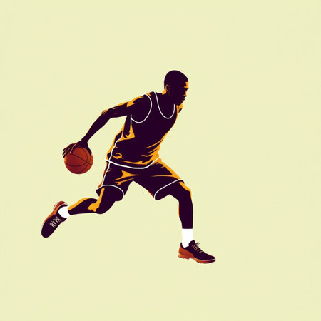 basketball player in action isolated on white background, vector illustration eps 10の写真素材