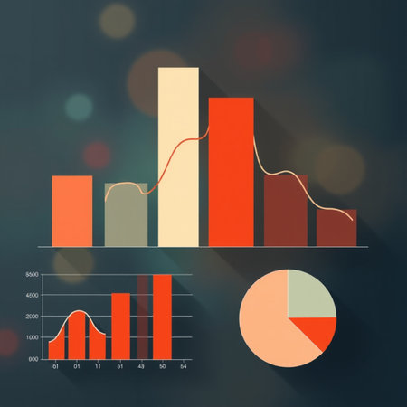 Business graph design on blurred background with bokeh. Vector illustration.の写真素材
