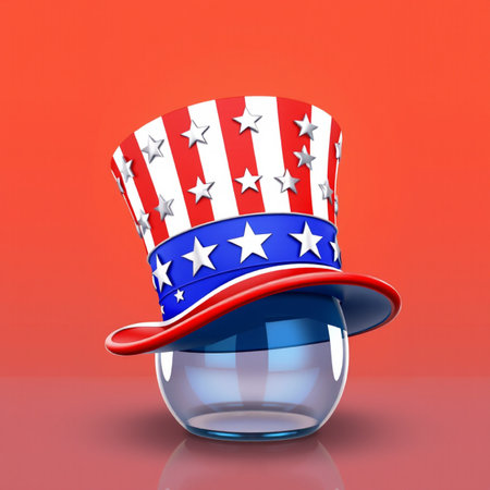 Usa hat in a jar. 3d render. Image with clipping pathの写真素材