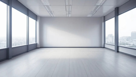 modern bright interiors empty room 3D rendering illustration computer generated image