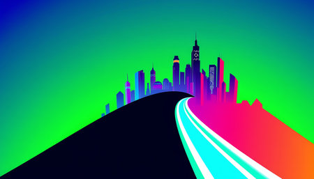 Highway in the city. Abstract background. Vector Illustration.の写真素材