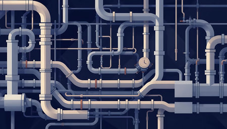 Pipeline of water supply system. Vector illustration. Eps 10