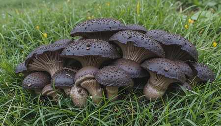 Mushroom Pleurotus eryngii in the grassの写真素材