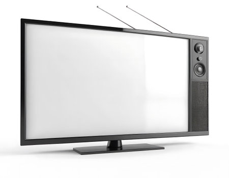 Retro TV with blank screen isolated on white background. 3d illustration