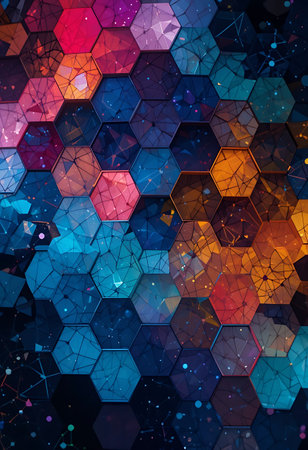 Abstract polygonal background with hexagons. Vector illustration for your designの写真素材