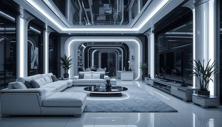 3d rendering of modern bright interiors. 3d rendered illustration