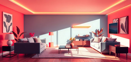 Modern bright interiors. 3d rendered illustration mockup computer generated image