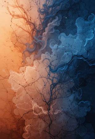 Abstract background with colorful smoke in watercolor style.の写真素材