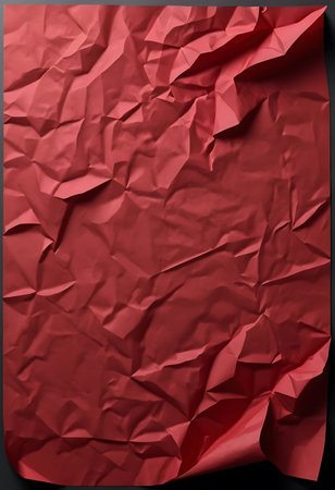 Red crumpled paper as a background. Close-up.の写真素材