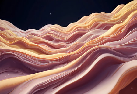 abstract background with smooth lines in pink and orange colors. 3d render