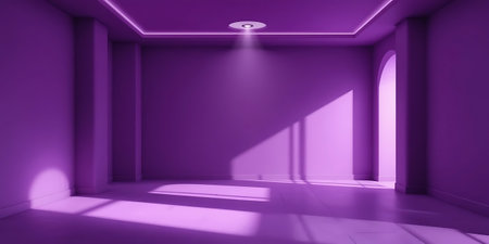 Purple Room Interior. Abstract Background. 3d Render Illustrationの写真素材