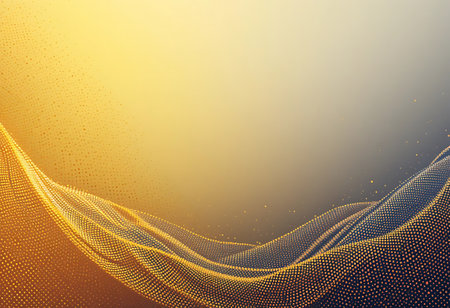 Abstract technology background with dynamic particles. Vector illustration for your design.の写真素材