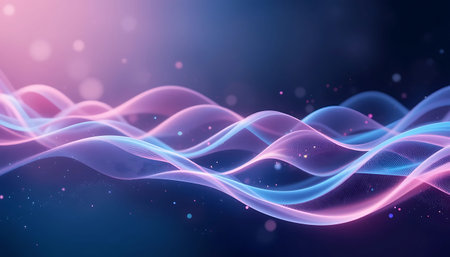 abstract background with blue and purple dynamic waves. 3d rendering