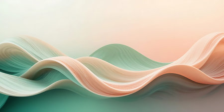 abstract background with smooth lines in pastel colors, 3d render