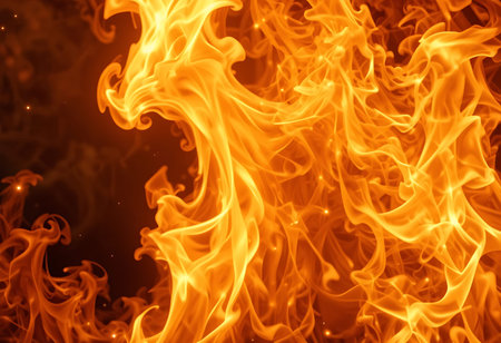 Fire flames on a black background. Fire flames on a black background.