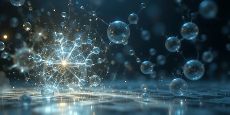 3D rendering of abstract technology concept. Network connection structure with particles and lines.