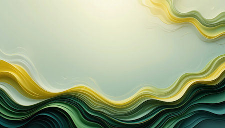 abstract colorful background with smooth lines in green, yellow and blue colors