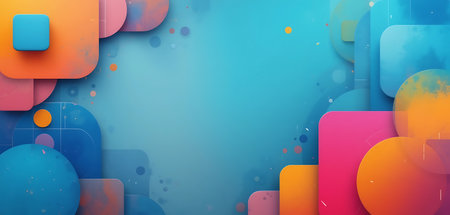 Abstract background with colorful geometric shapes. Vector illustration. Eps 10.の写真素材