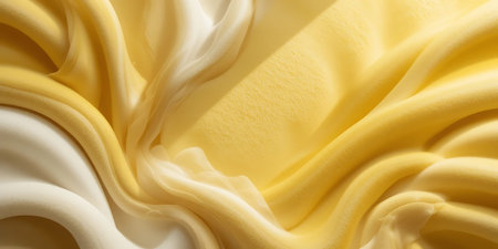 close up of white and yellow crepe paper texture for background uses