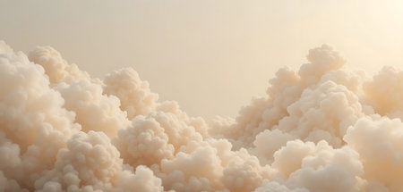 Beautiful fluffy clouds in the sky at sunset. 3d rendering