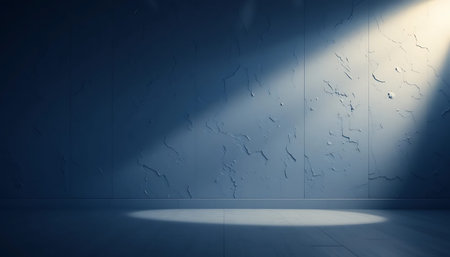 Empty room with light and shadow on the wall. 3d rendering