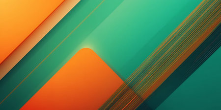 Abstract orange and green background with stripes. Vector illustration for your design