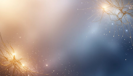 abstract christmas background with snowflakes and bokeh