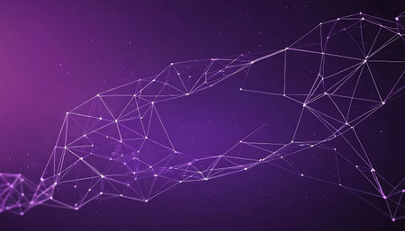Abstract polygonal space low poly dark background with connecting dots and lines. Connection...
