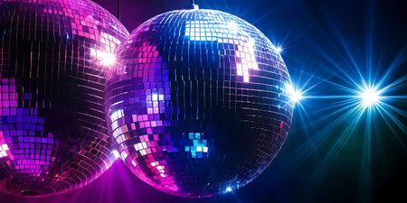 Disco ball disco party nightlife background. 3D Rendering