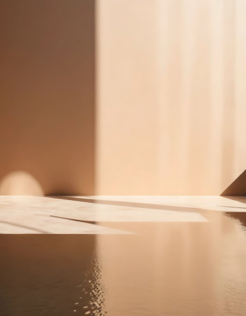 abstract light and shadow on the wall. 3d render illustrationの写真素材