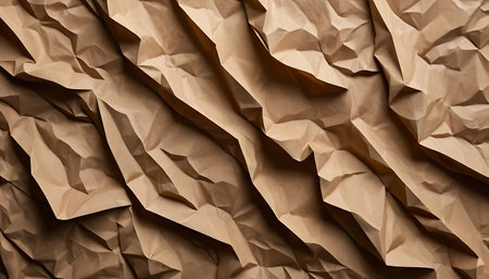 Crumpled brown paper as background. Texture of crumpled paper.の写真素材