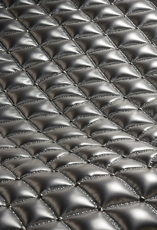 Luxury black leather upholstery background, close-upの写真素材