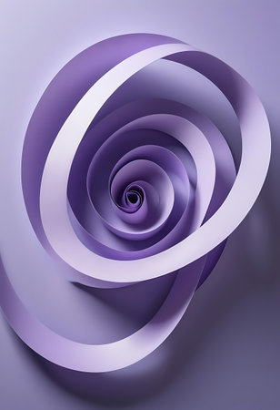 Purple spiral on a white background. 3d rendering, 3d illustration.の写真素材