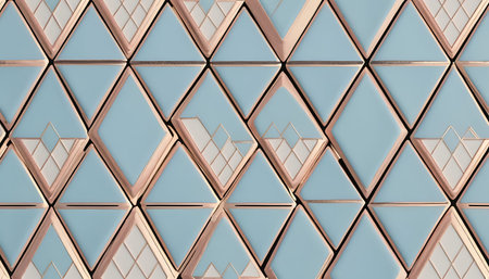 3d rendering of a geometrical pattern made of wooden cubes