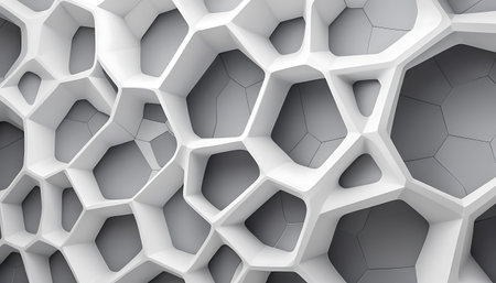 Abstract 3d rendering of hexagonal honeycomb structure. Hexagonal honeycomb background