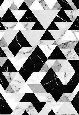 Black and white marble patterned background. Modern stylish texture. Monochrome.の写真素材