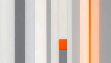 Abstract background with stripes in orange and grey colors. 3d rendering