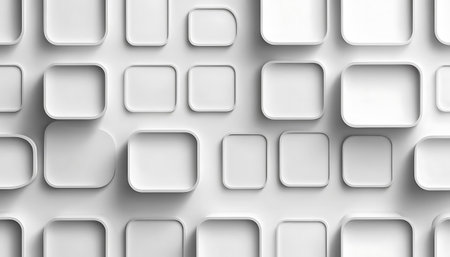 White abstract background with squares. 3d rendering, 3d illustration.の写真素材