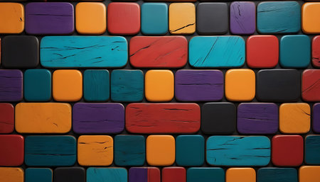 Colorful mosaic tile wall background. 3d render illustration design.