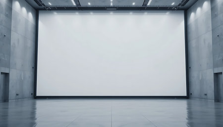 Blank white billboard in the gallery. 3d rendering mock up