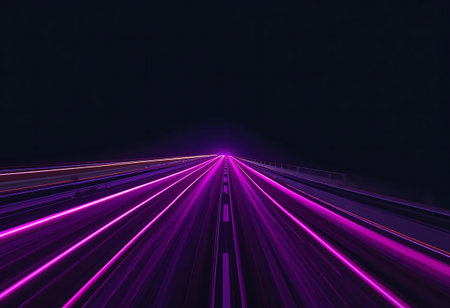 abstract speed motion on the road at night.3d render