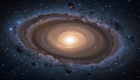 Planets, stars and galaxies in outer space showing the beauty of space exploration.