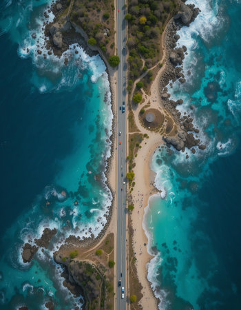 Aerial view of the beautiful beach in Zakynthos island, Greeceの写真素材