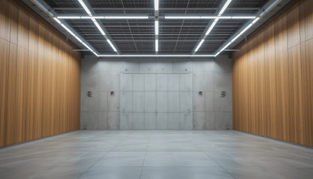 3d rendering of a warehouse interior with empty space for your content