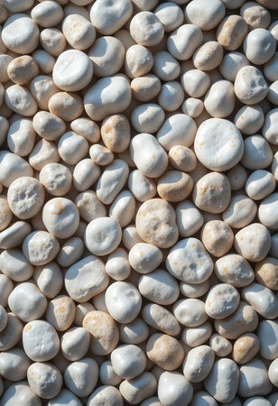 white pebble stone texture, pebble stone pattern backgroundの写真素材