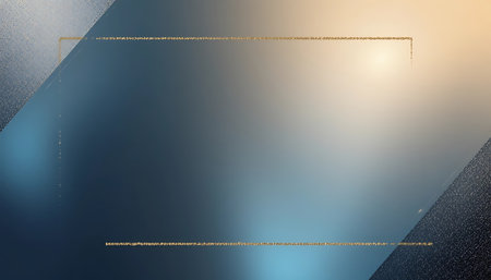 Abstract blue background with golden lines and golden frame. 3d renderingの写真素材