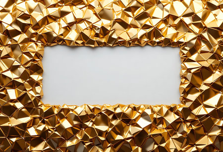 Abstract background of golden foil. 3d rendering, 3d illustration.の写真素材