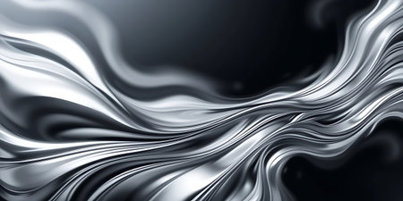 Abstract silver background with smooth lines. 3d rendering, 3d illustration.の写真素材