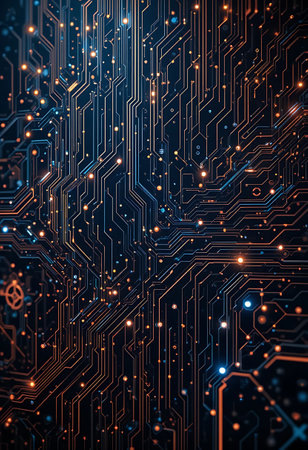Circuit board, technology background. 3d rendering toned imageの写真素材